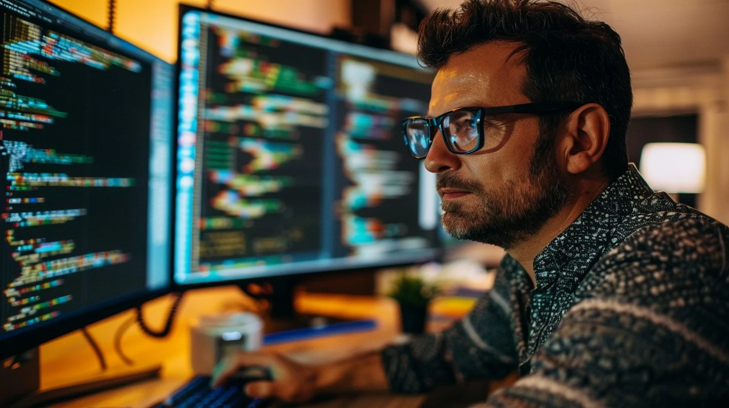 Man coding